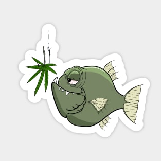 Fishing with weed Sticker